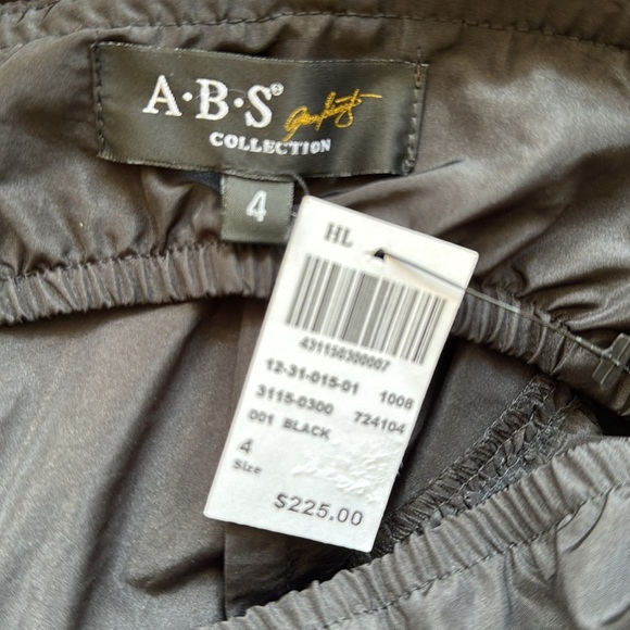 A.B.S. By Allen Scwartz New Little Black Satiny Ruffle Cocktail Dress size 4 - Picture 5 of 6